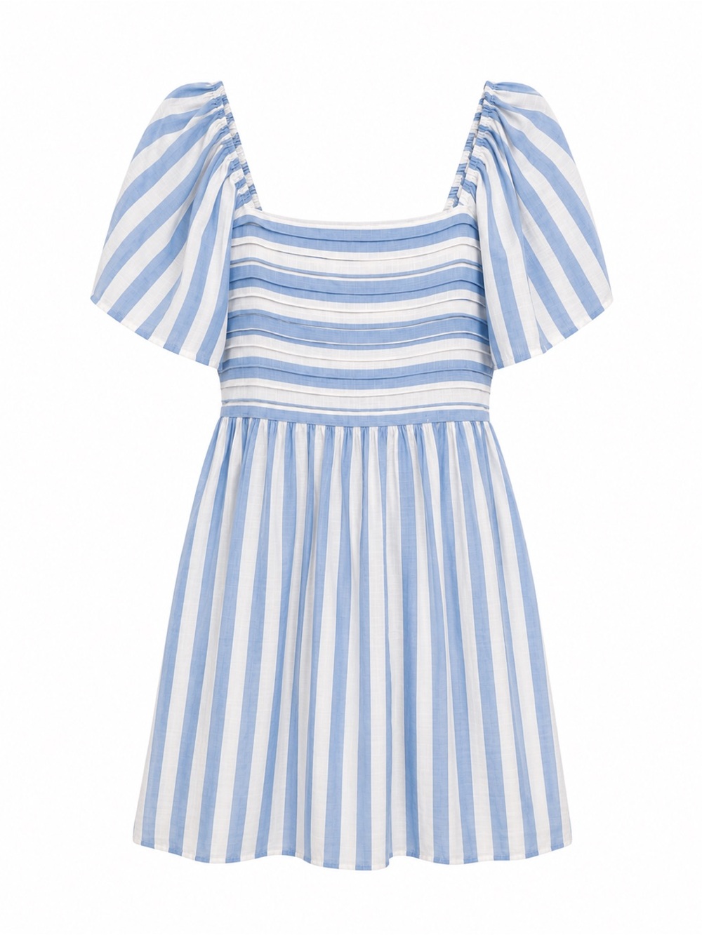 Lauren Conrad Blue White Striped Flutter Sleeve Mini Dress Size Large